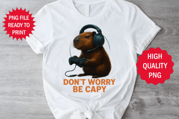 Capybara Playing Games T-shirt Design Graphics