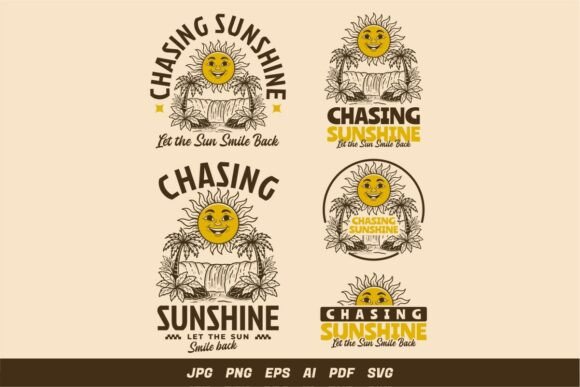 Chasing Sunshine Retro Vintage Design Graphics