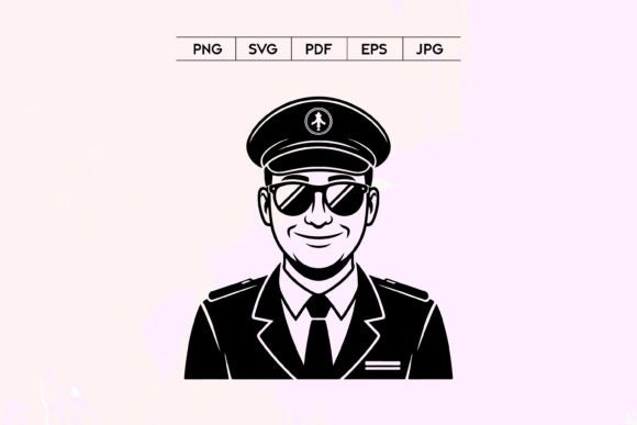 Cool Pilot with Sunglasses Graphics