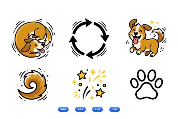 Cute Cartoon Dog Clipart Pack: Graphics & Illustrations for Local Branding