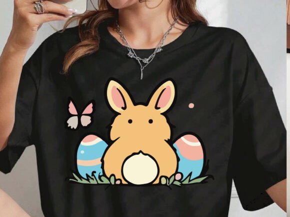 Cute Easter Bunny Sweatshirt PNG Design
