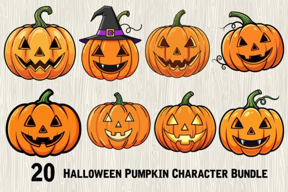 Cute Halloween Pumpkin Illustration Graphics