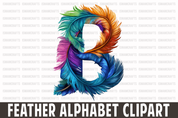 Feather Alphabet Clipart PNG: Graphics for Creative Projects
