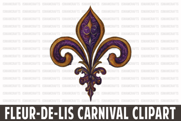 Fleur-de-Lis Carnival Clipart PNG: Graphics & Illustrations