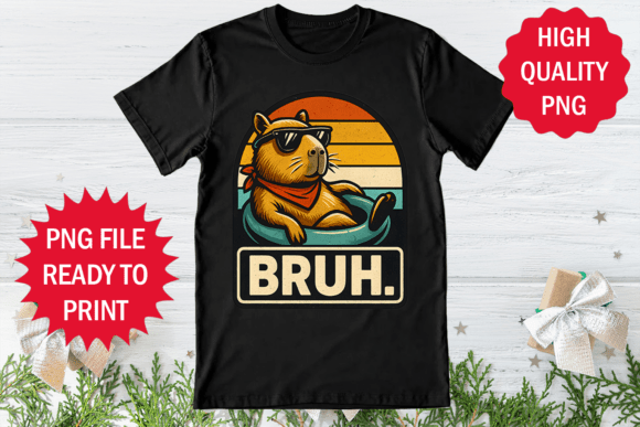 Funny Capybara Burh Design T-shirt Png