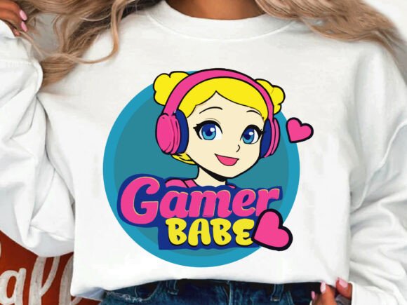 Gamer Babe Sweatshirt Png Design