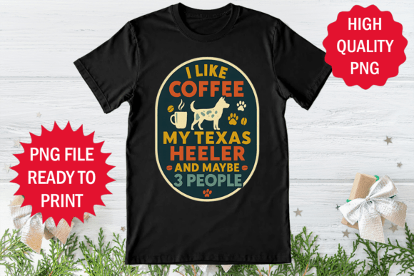 I Like Coffee Dog and 3 People T-shirt