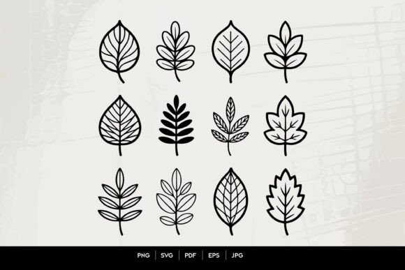 Leaf Outline Icon Set: Graphics and Icons for Local Branding