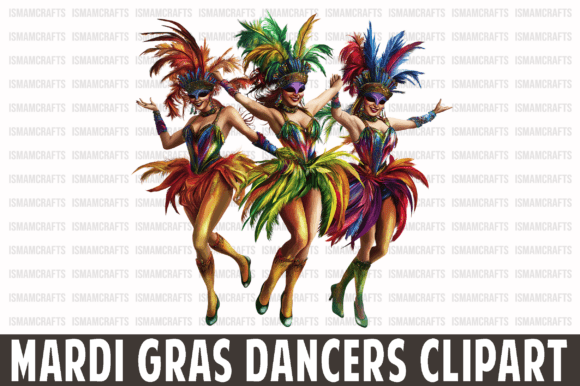 Mardi Gras Dancers Clipart PNG