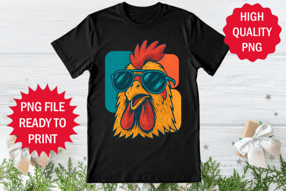 Retro Chicken Lover T-shirt Clipart Png