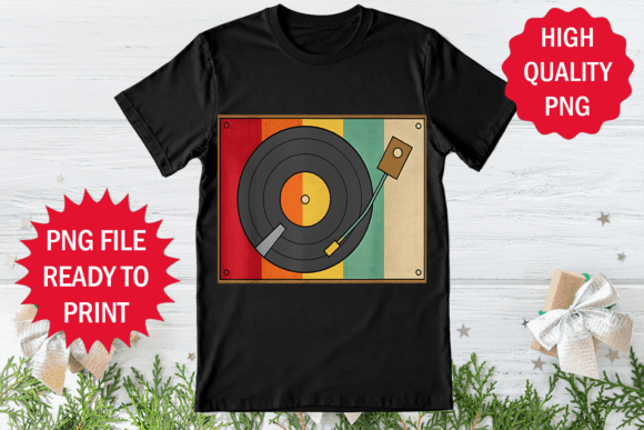 Retro Music Lover T-shirt Design Png Art
