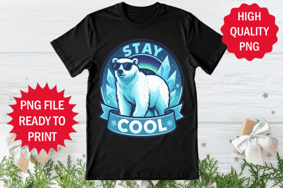 Stay Cool Polar Bear Graphic T-Shirt Design