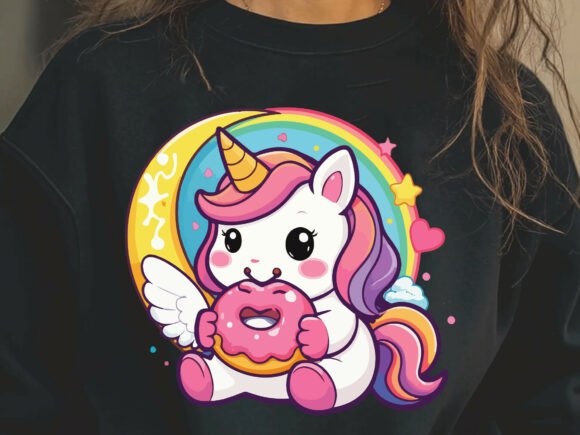 Winged Unicorn Sweatshirt Png Design Graphics